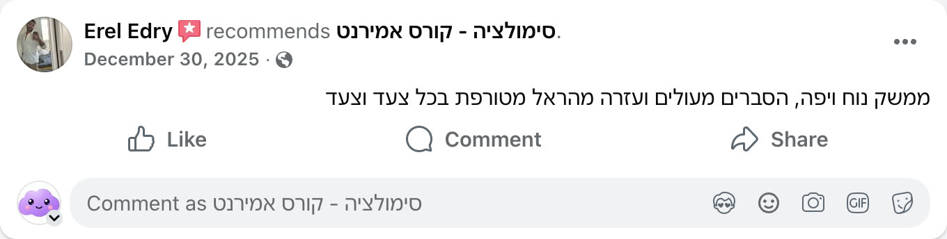 צילום מסך ביקורת פייסבוק