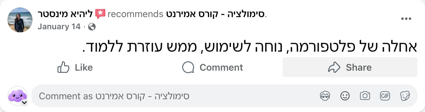 צילום מסך ביקורת פייסבוק